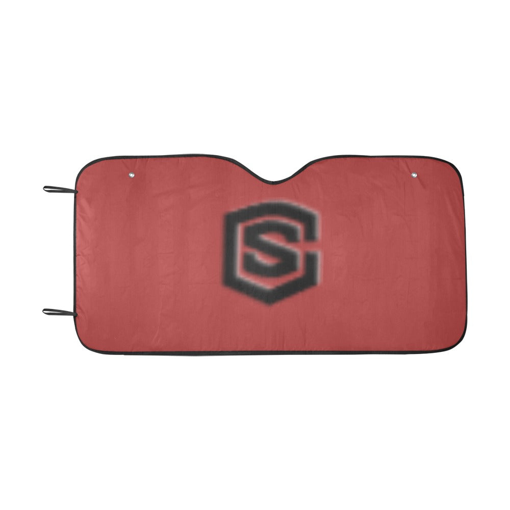 BROWN AUTO SUN SHADE WITH BLACK LOGO Auto Sun Shade 55" x 29.53"