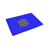 Blue Door Mat with Brown Logo Doormat 24" x 16" (Sponge Material)