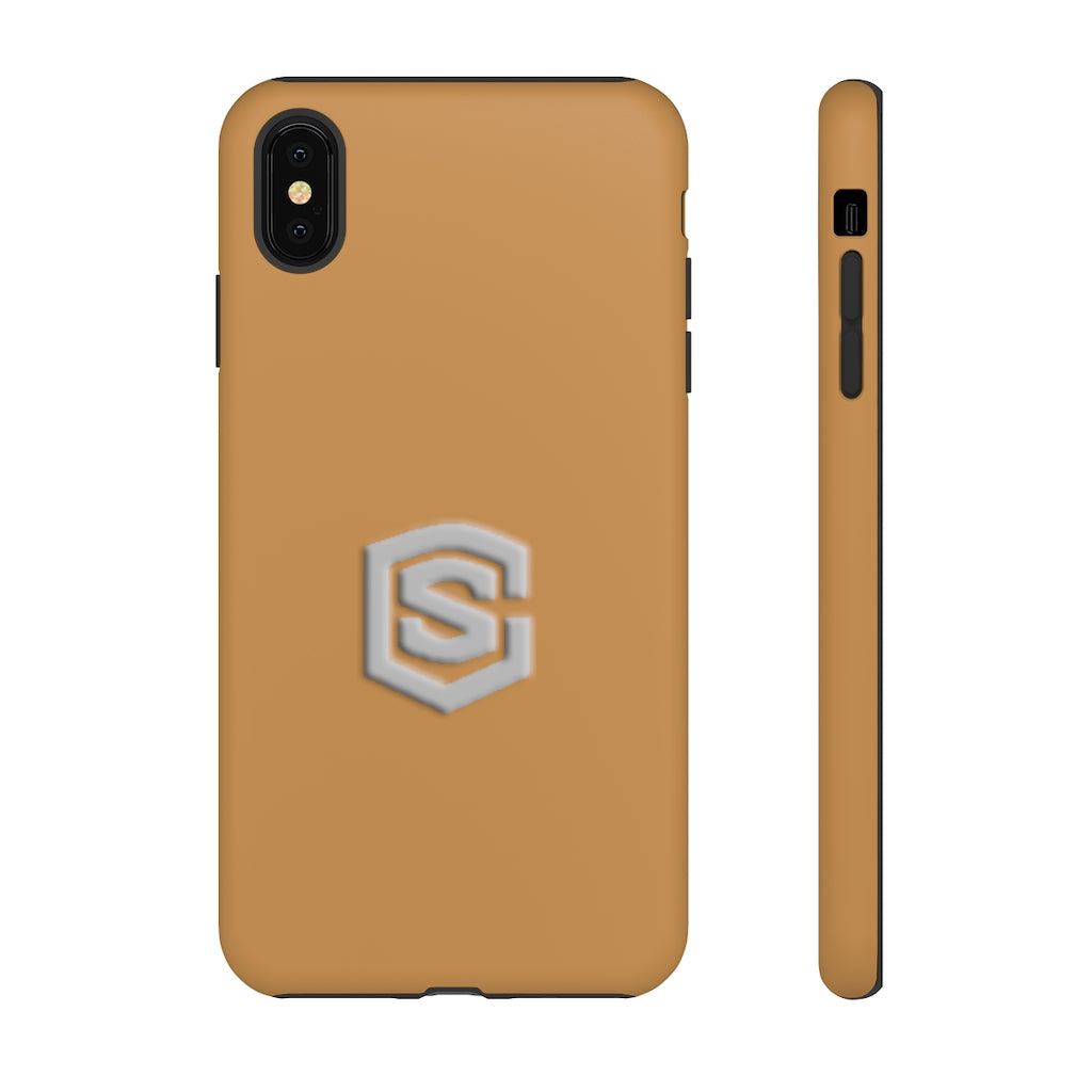 Brown Tough Cases Silver Logo