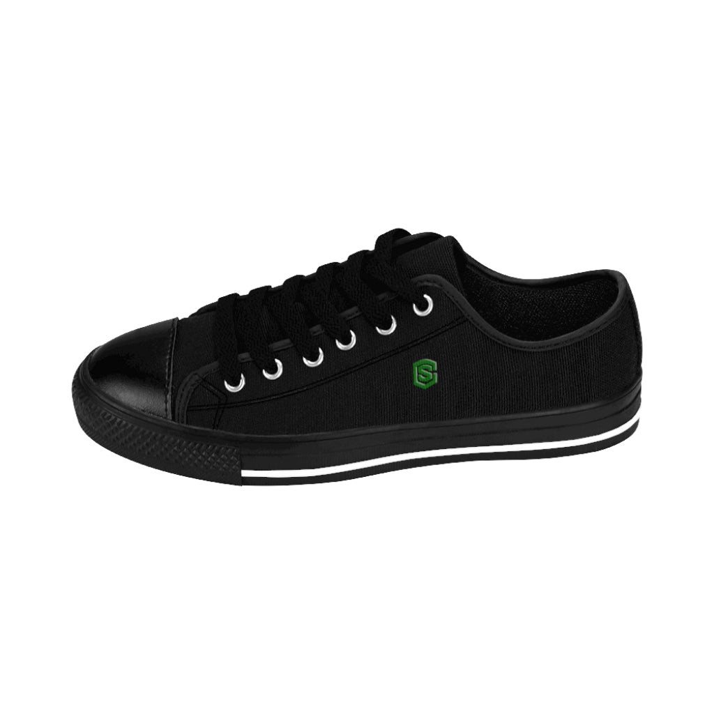 Black Men's Sneakers - green logo