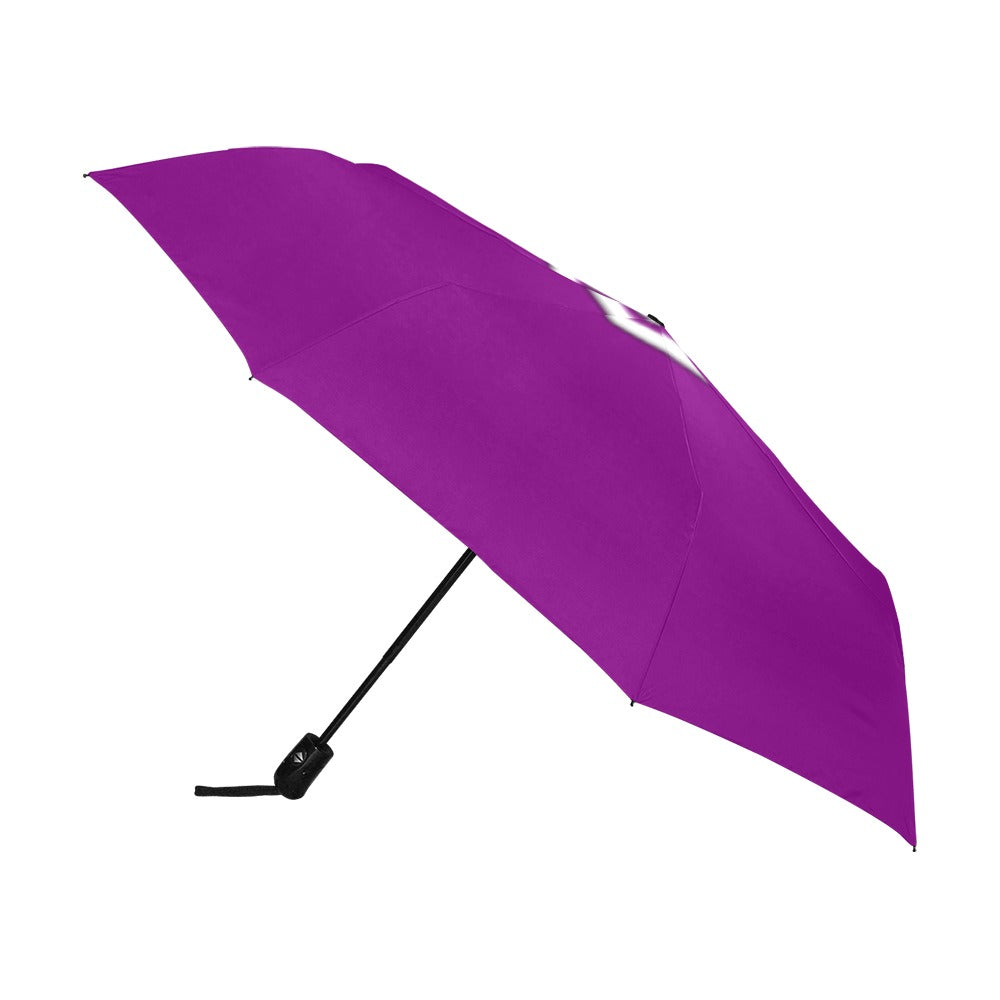 Purple Anti-UV Automatic Umbrella With White Logo Anti-UV Automatic Umbrella(Outside Printing)(Model U09)