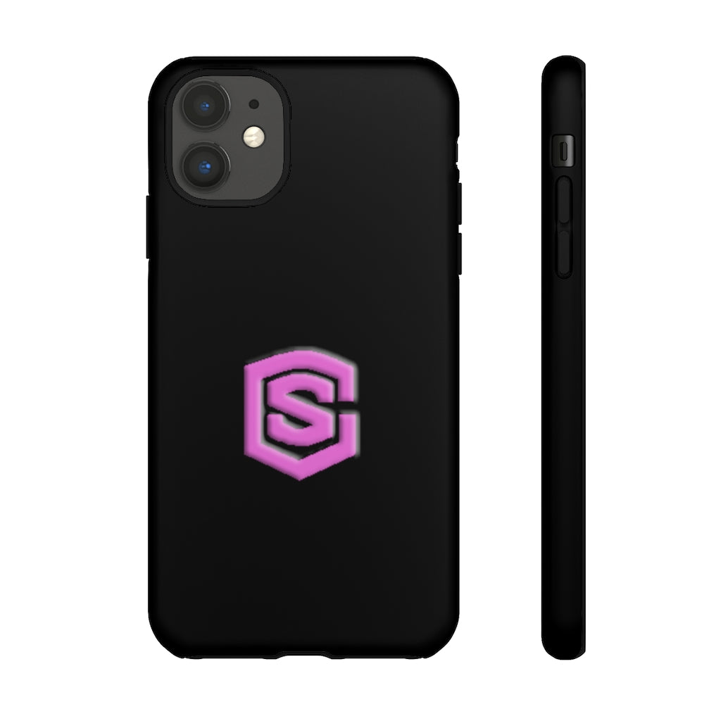 Black Tough Cases Pink Logo
