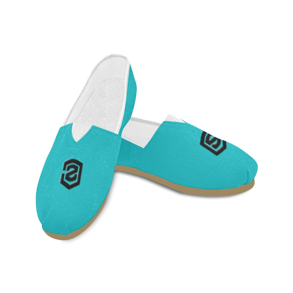 PINK Casual Canvas Women's WITH BLACK LOGO Casual Canvas Women's Shoes (Model 004) (Designs are mirrored)