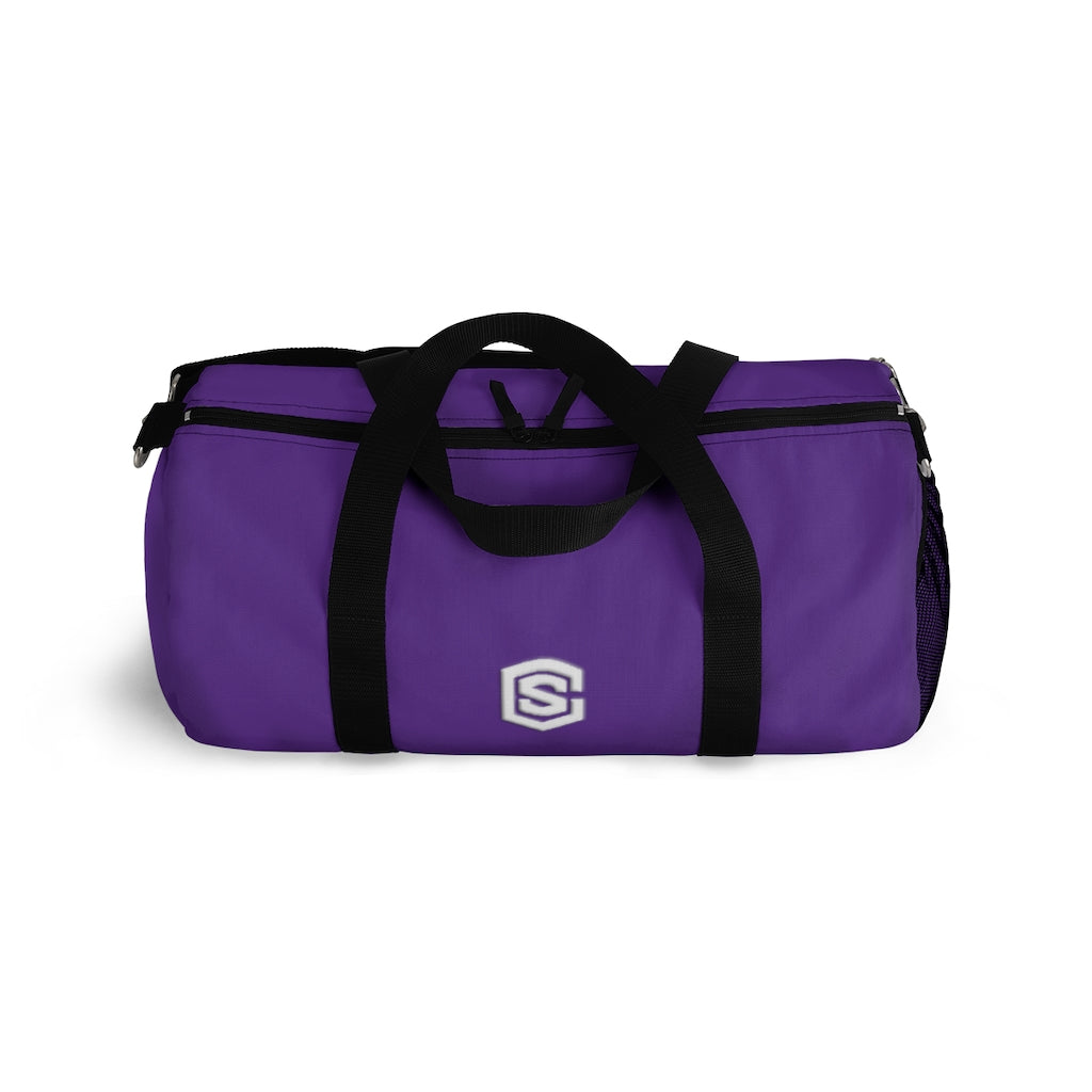 Purple Duffel Bag White Logo