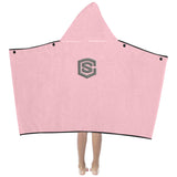 Pink Kids' Hooded Bath Towels with Silver Logo Kids' Hooded Bath Towels