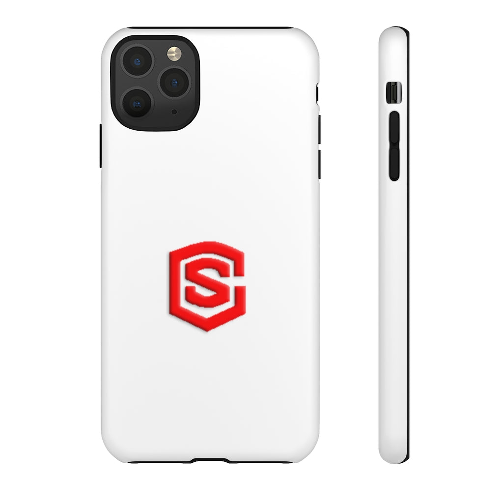 White Tough Cases Red Logo