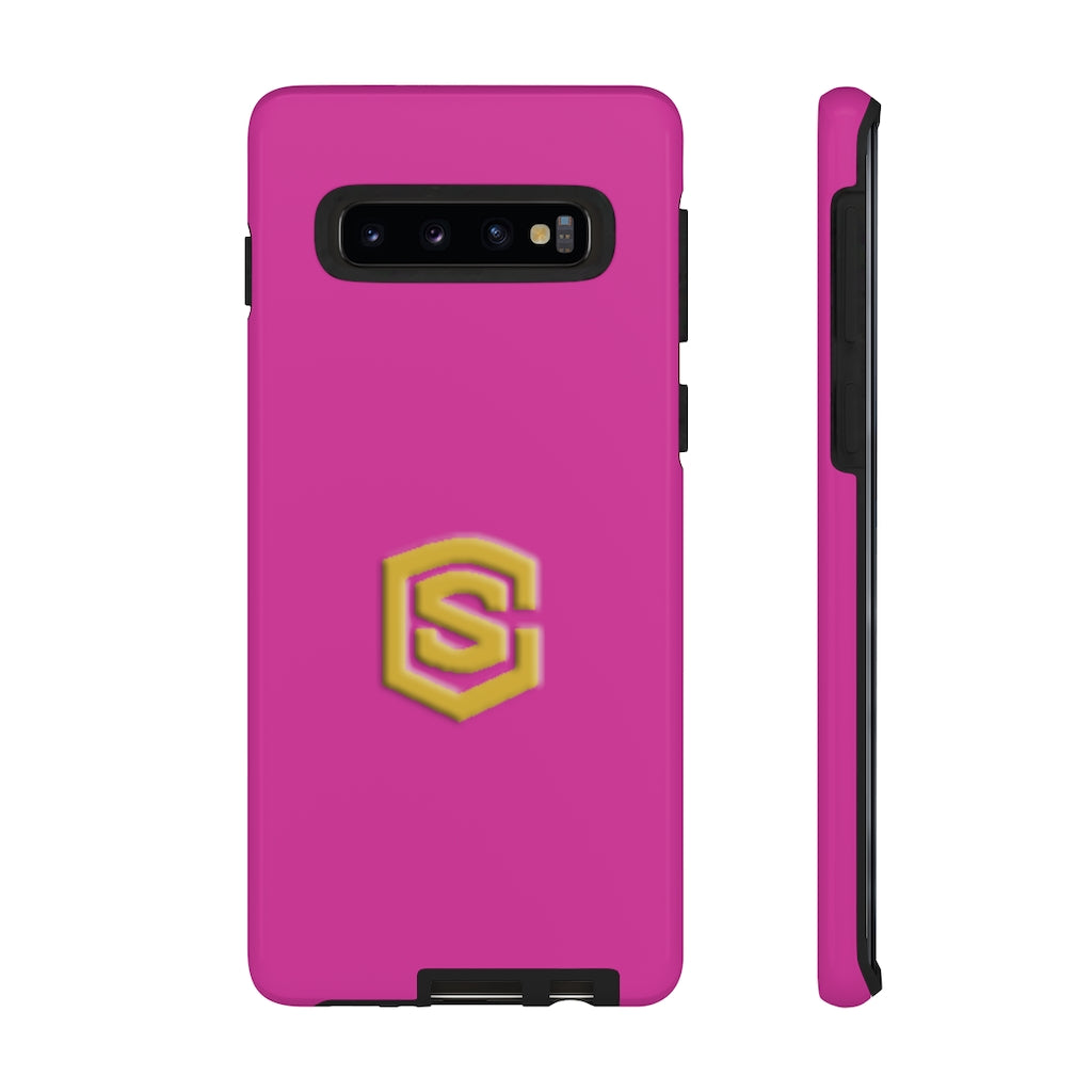 Pink Tough Cases Gold Logo