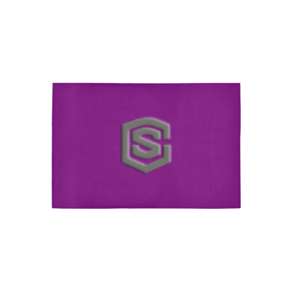 Purple Door Mat with Gray Logo Doormat 24" x 16" (Sponge Material)