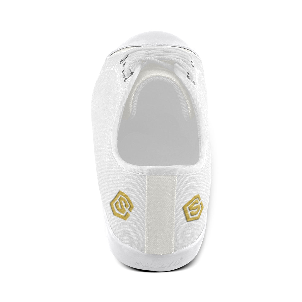 gold logo Women's Canvas Shoes (Model 016)