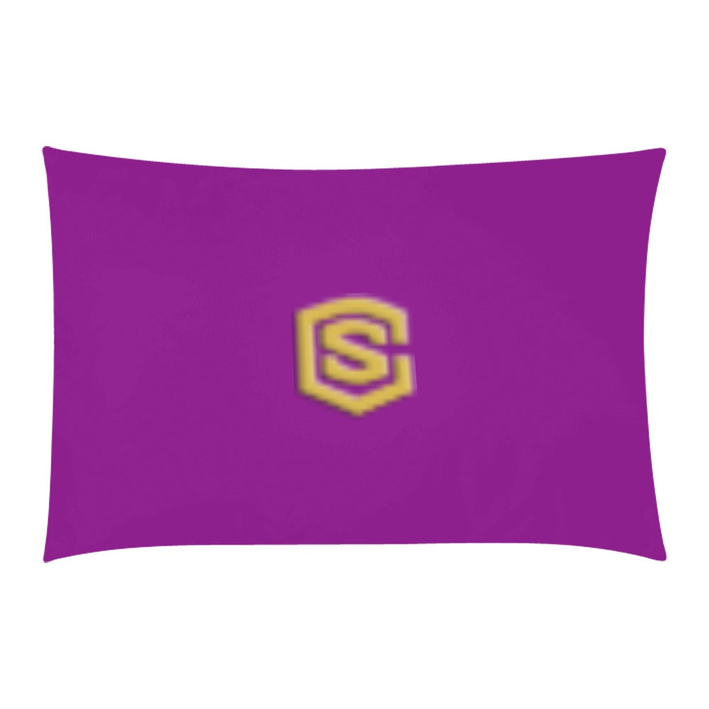 Purple 3-Piece Bedding Set (1 Duvet Cover 86"x70"; 2 Pillowcases 20"x30")(One Side) wtih Gold Logo 3-Piece Bedding Set (1 Duvet Cover 86"x70"; 2 Pillowcases 20"x30")(One Side)