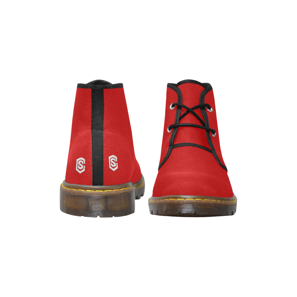 white logo Women's Canvas Chukka Boots (Model 2402-1)