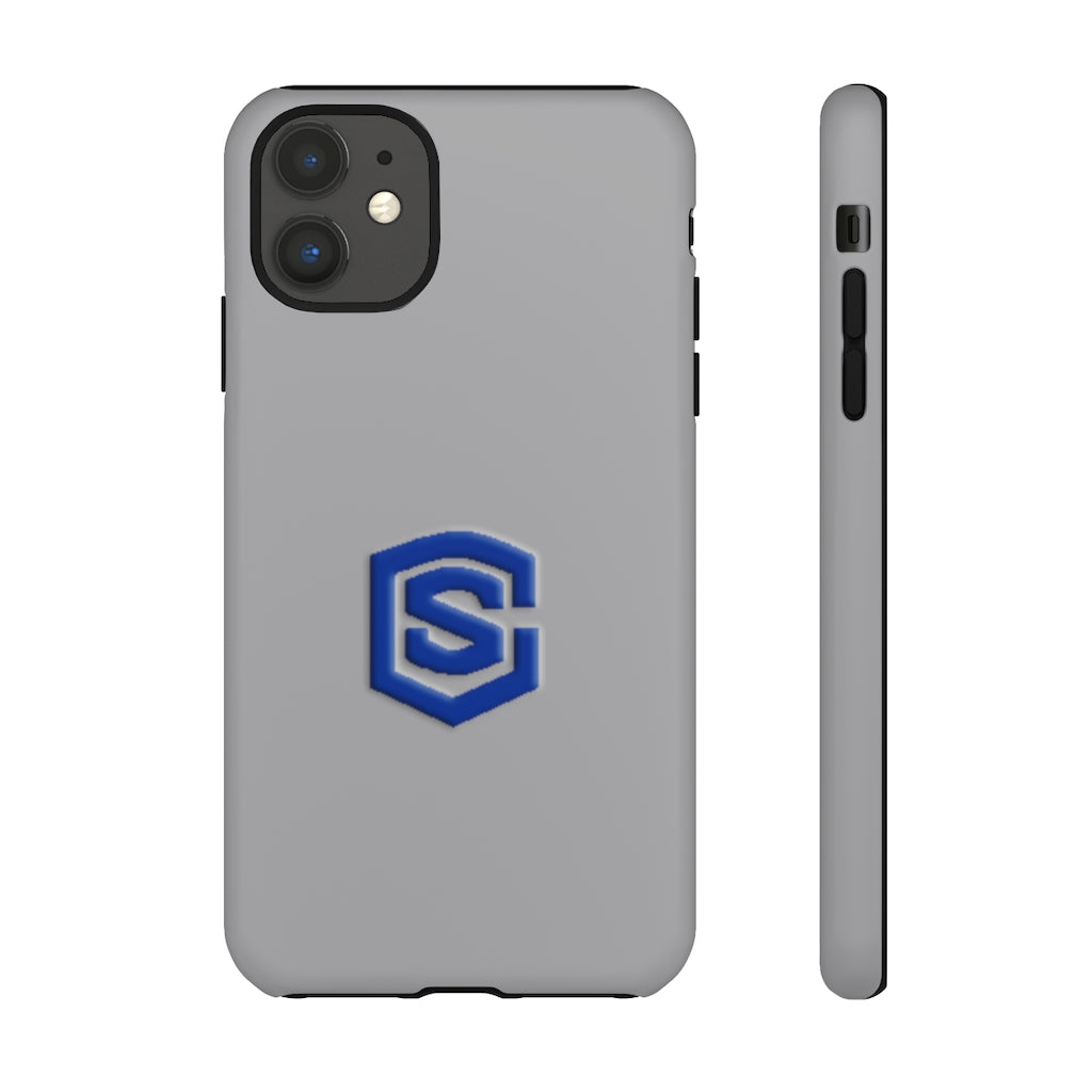 Grey Tough Cases Blue Logo