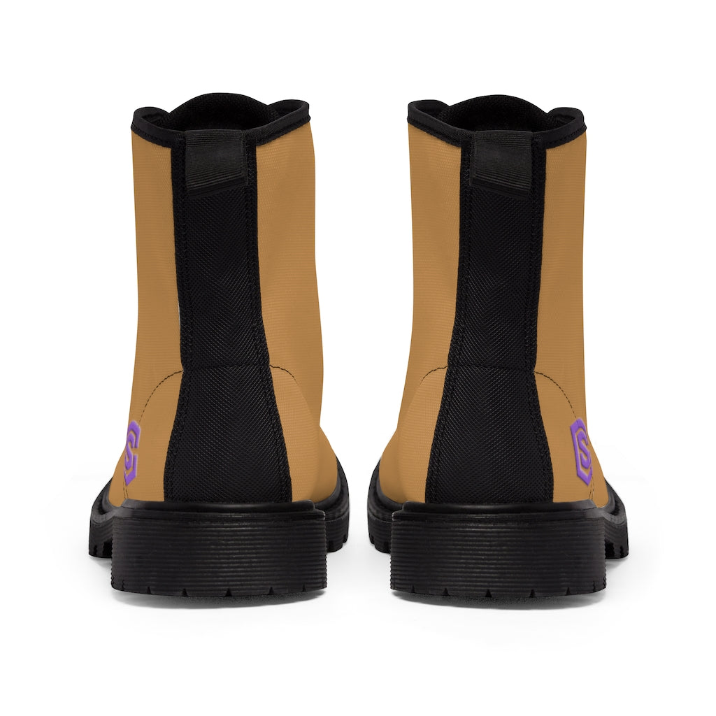 Brown Men's Canvas Boots Violet Logo