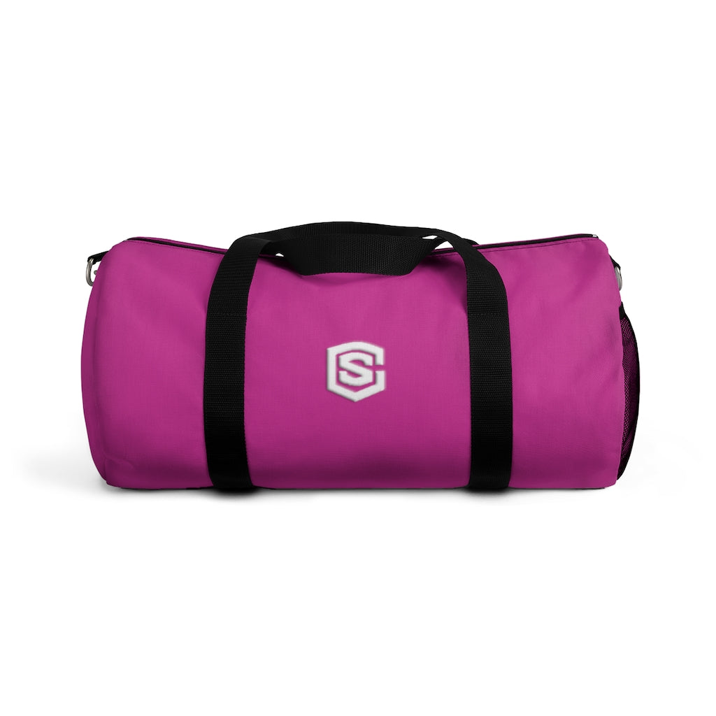 Pink Duffel Bag White Logo