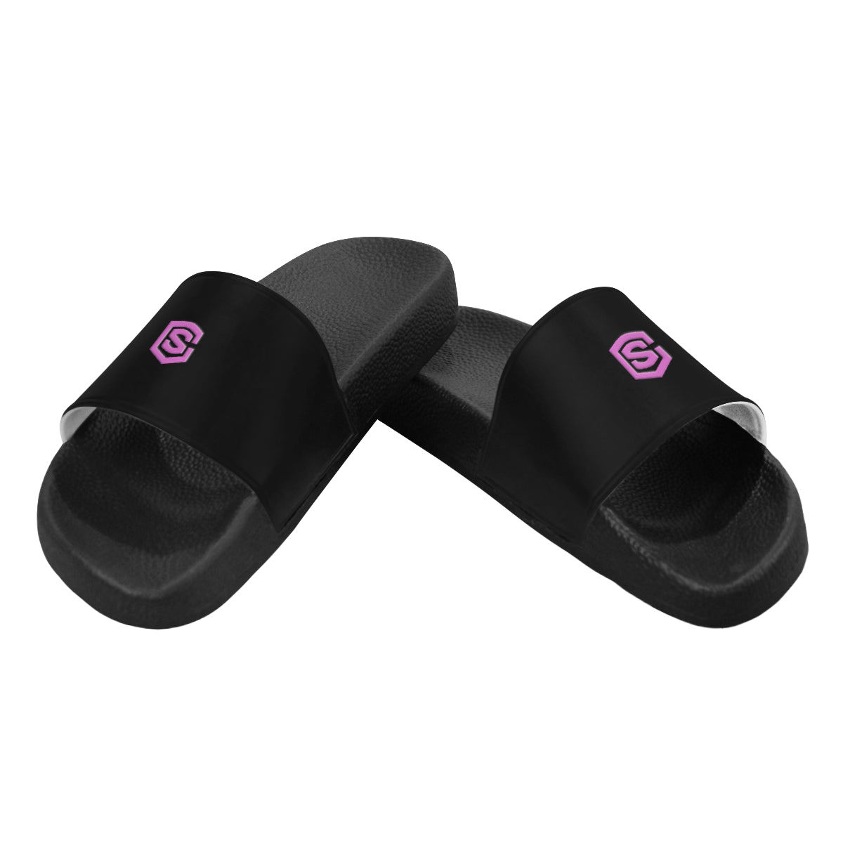 pink logo Women's Slide Sandals (Model 057)