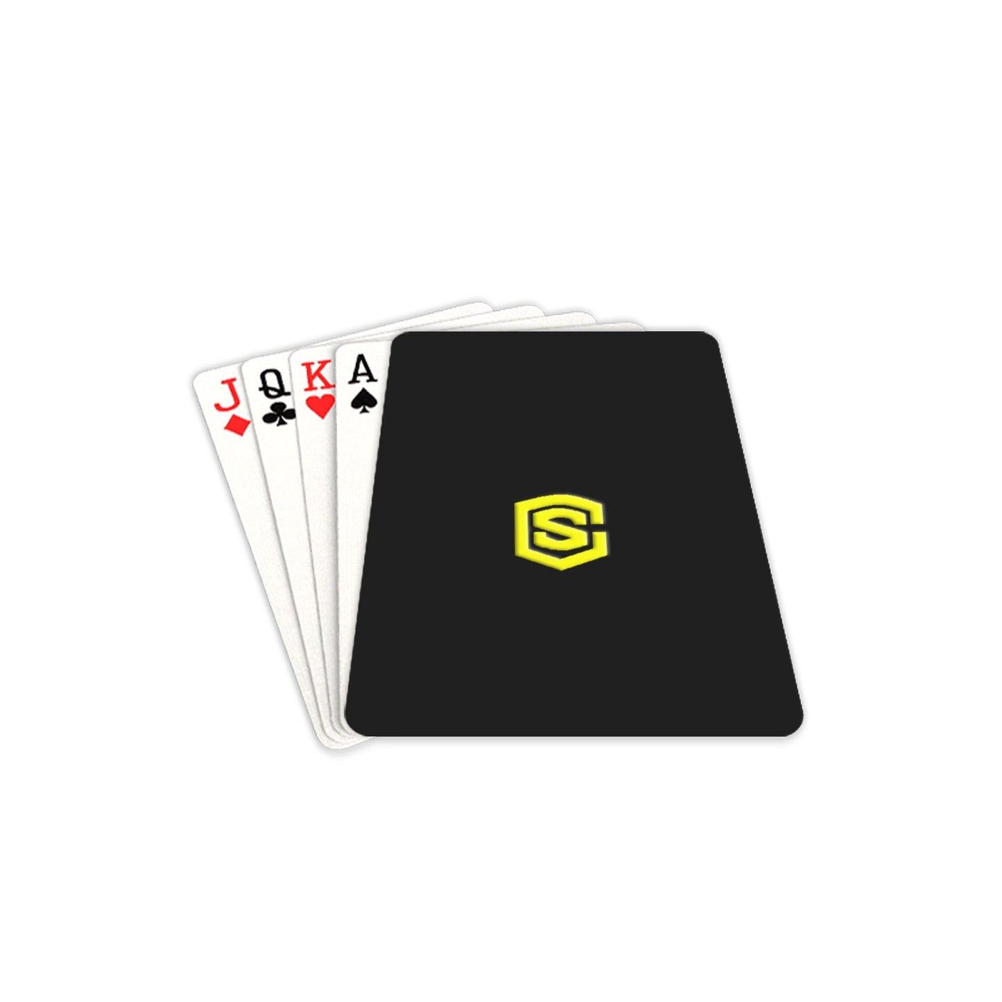 BLACK PLAYING CARD YELLOW  LOGO Custom Funny Card 2.5"x3.5"