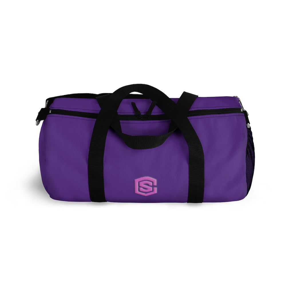 Purple Duffel Bag Pink Logo