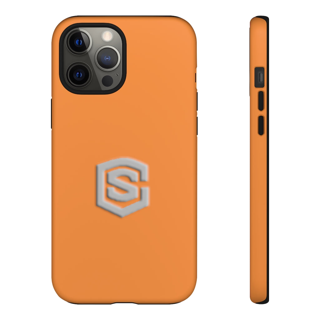 Orange Tough Cases Silver Logo