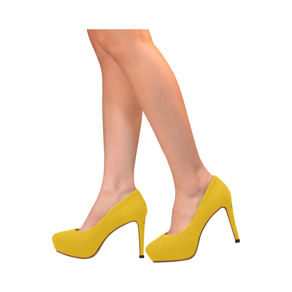 GOLD Women's High Heels gold logo Women's High Heels (Model 044)