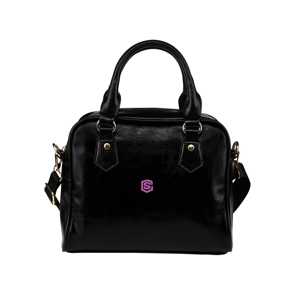 BLACK Shoulder Handbag pink logo Shoulder Handbag (Model 1634)