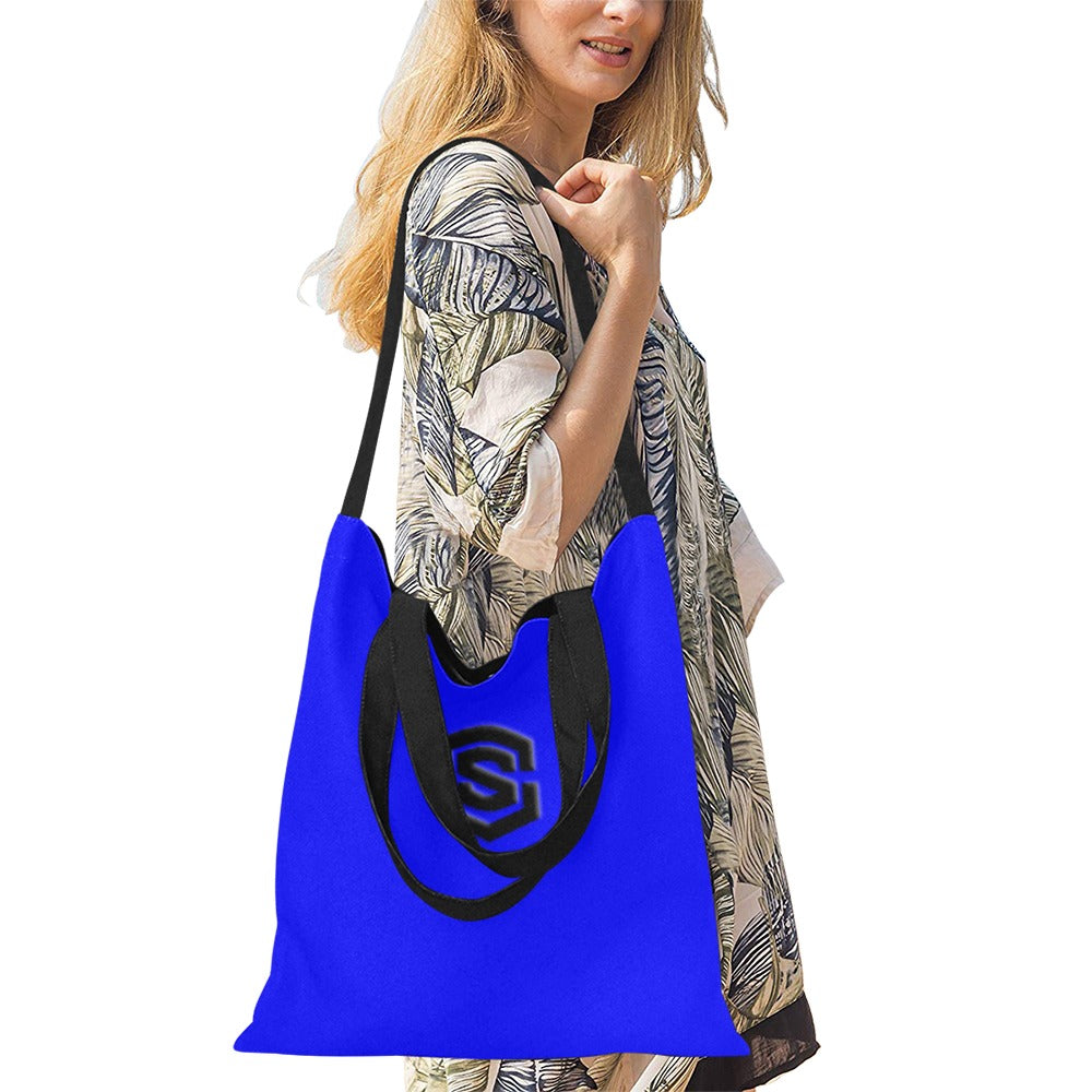Blue All Over Print Canvas Tote Bag With Black Logo All Over Print Canvas Tote Bag(Model1698)(Medium)