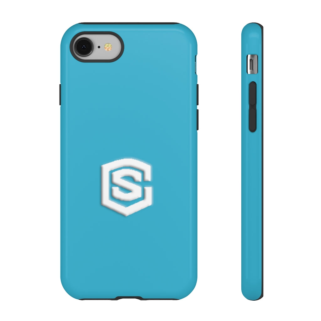 Blue Tough Cases White Logo