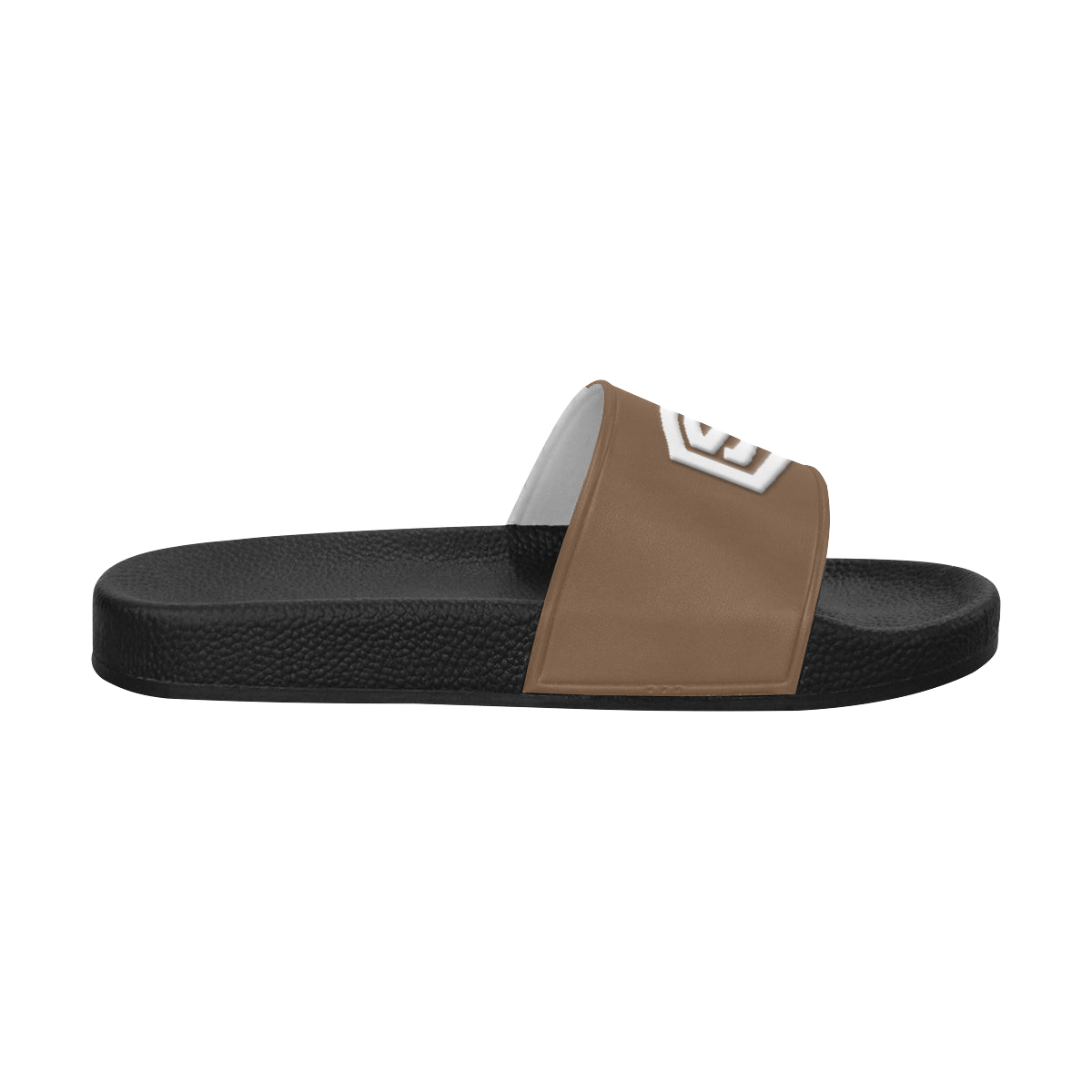 white logo Men's Slide Sandals (Model 057)