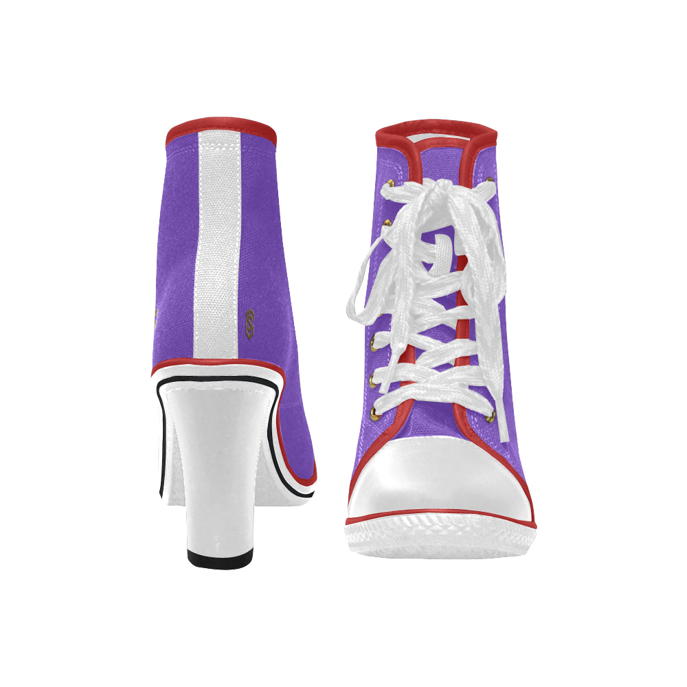 brown logo Women's Lace Up Chunky Heel Ankle Booties (Model 054)