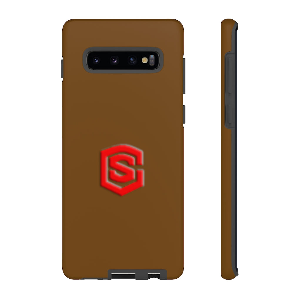Brown Tough Cases Red Logo