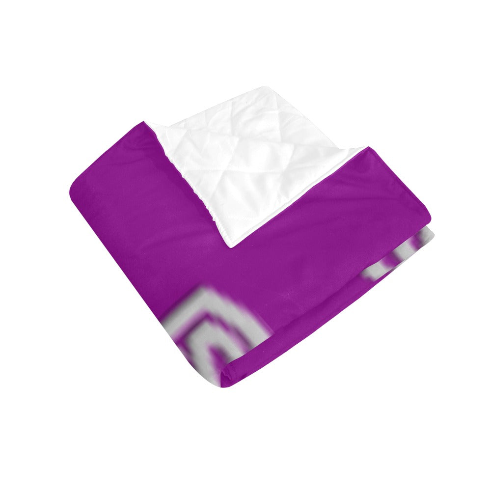 Purple  Quilt with Silver Logo Custom Quilt  70" x 80"