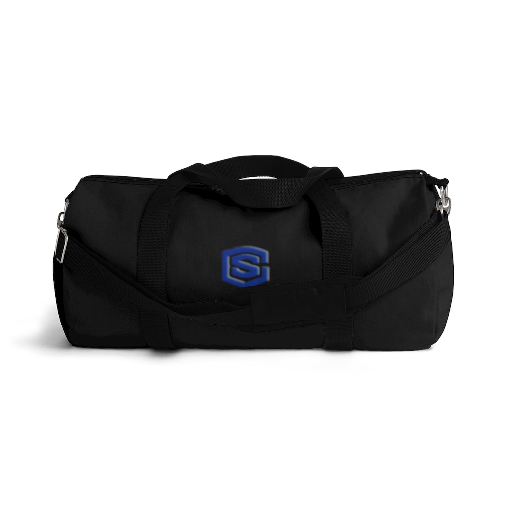 Black Duffel Bag Blue Logo