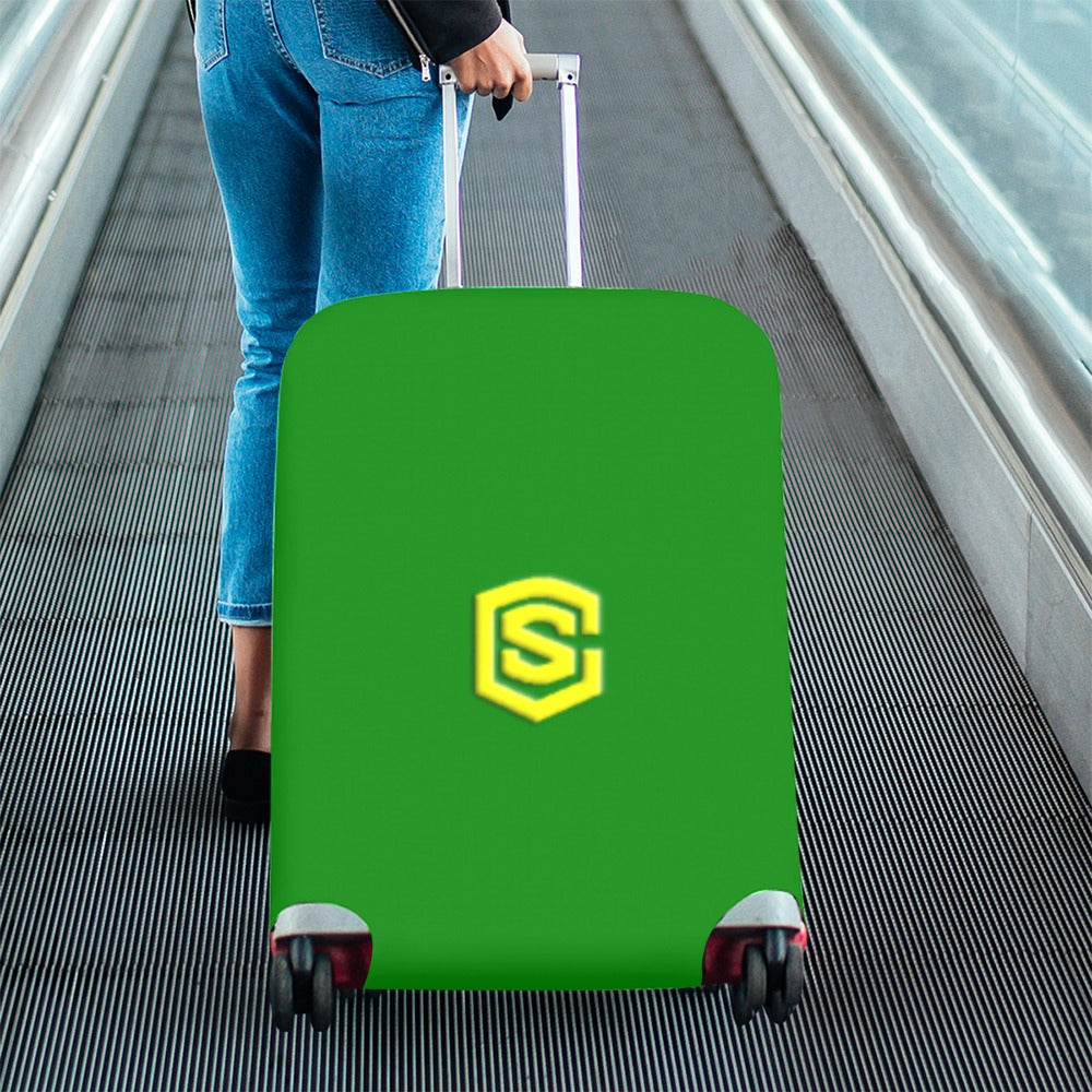GREEN LUGGAGE COVER WITH YELLOW LOGO Luggage Cover (Large Size) (26"-28")