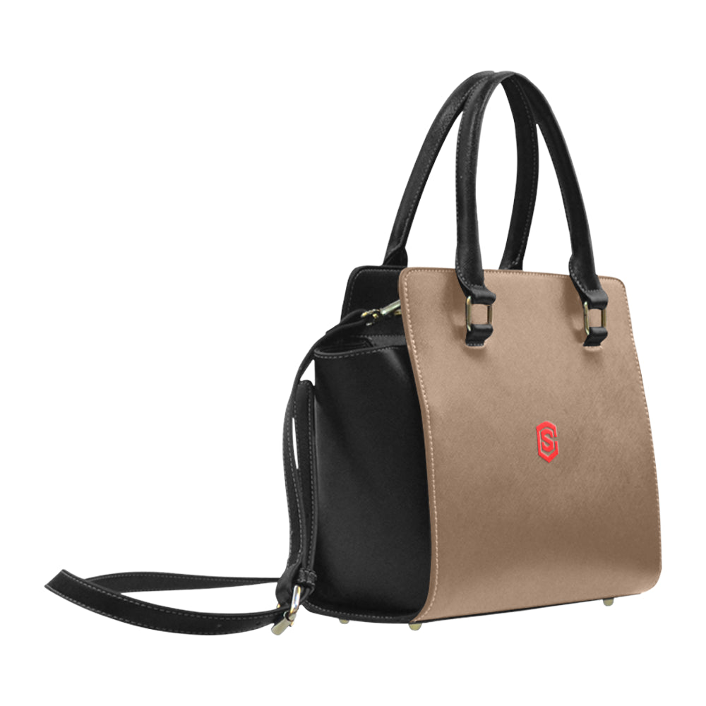 BLACK CLASSIC SHOULDER HANDBAG red logo Classic Shoulder Handbag (Model 1653)