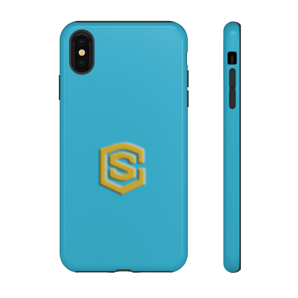 Blue Tough Cases Gold Logo