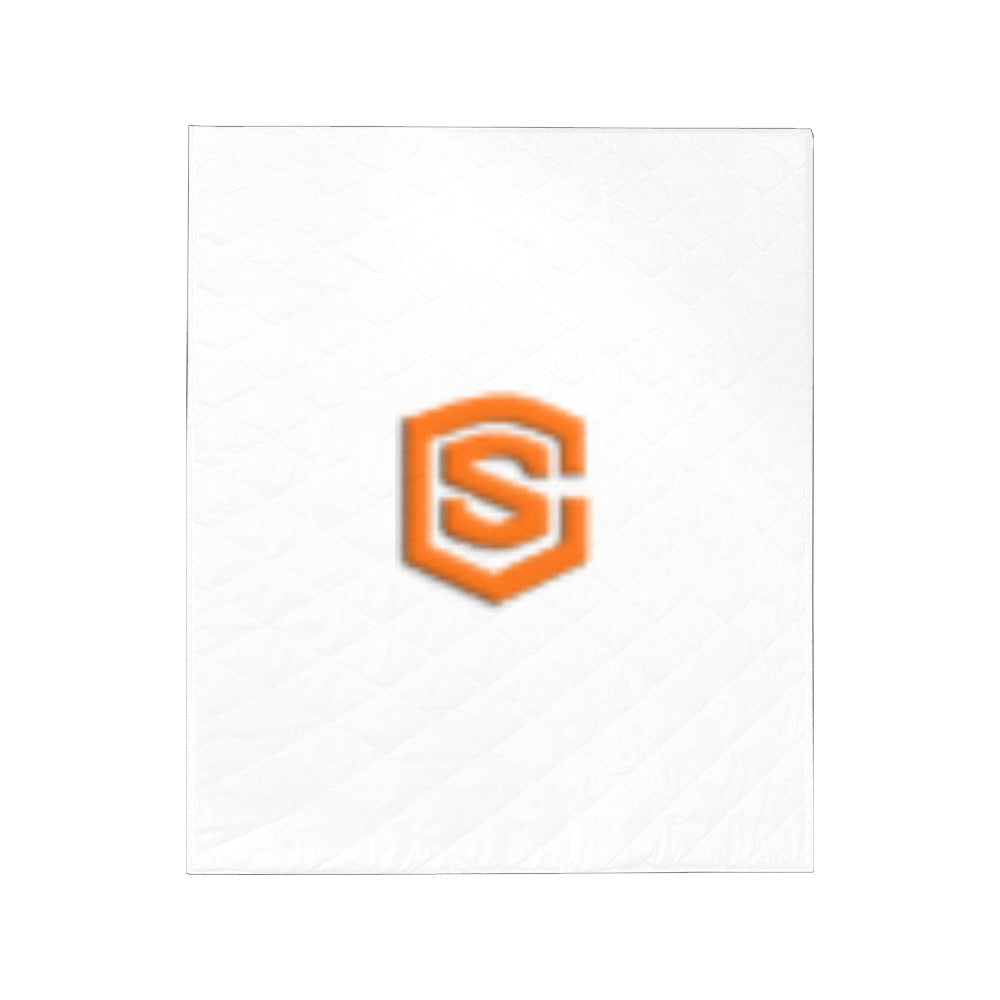 White Custom Quilt Orange Logo Custom Quilt 50" x 60"