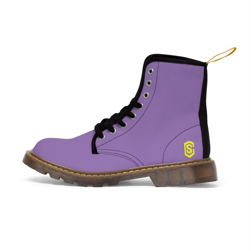 violet Men's Canvas Boots Yellow Logo