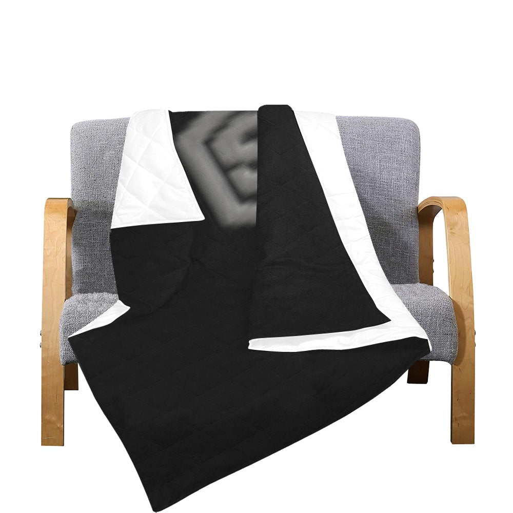 Black Quilt with Gray Logo Custom Quilt  70" x 80"