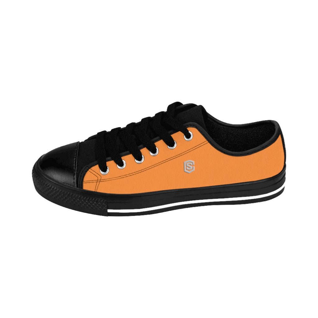 Orange Men's Sneakers silver logo