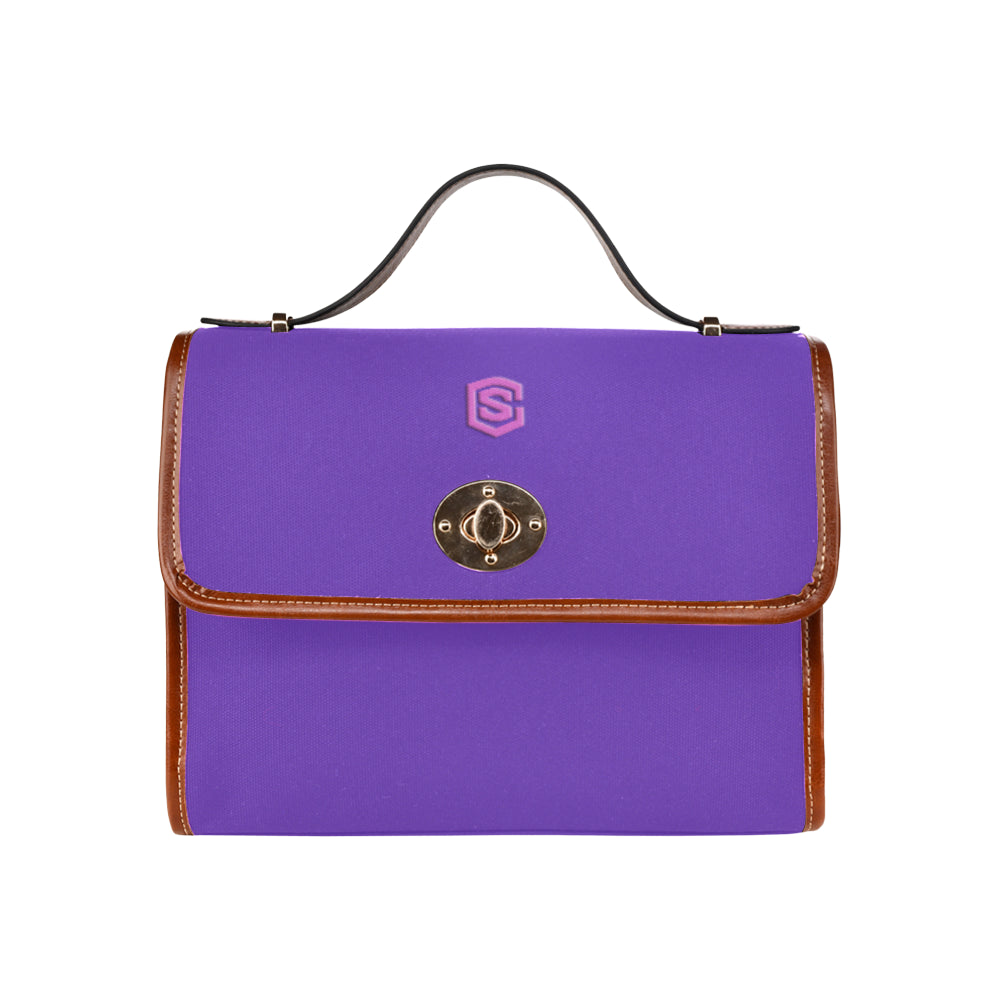 BLUE WATERPROOF CANVAS BAG PINK logo Waterproof Canvas Bag/All Over Print (Model 1641)