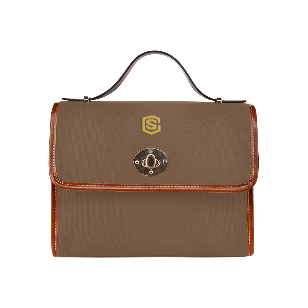 RED WATERPROOF CANVAS BAG gold logo Waterproof Canvas Bag/All Over Print (Model 1641)