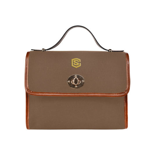 RED WATERPROOF CANVAS BAG gold logo Waterproof Canvas Bag/All Over Print (Model 1641)