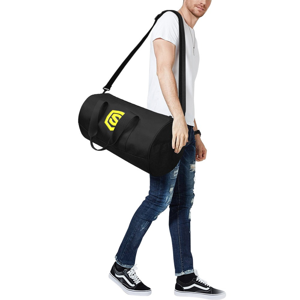 BLACK TRAVEL BAG WITH YELLOW LOGO Travel Duffel Bags (Model 1679)