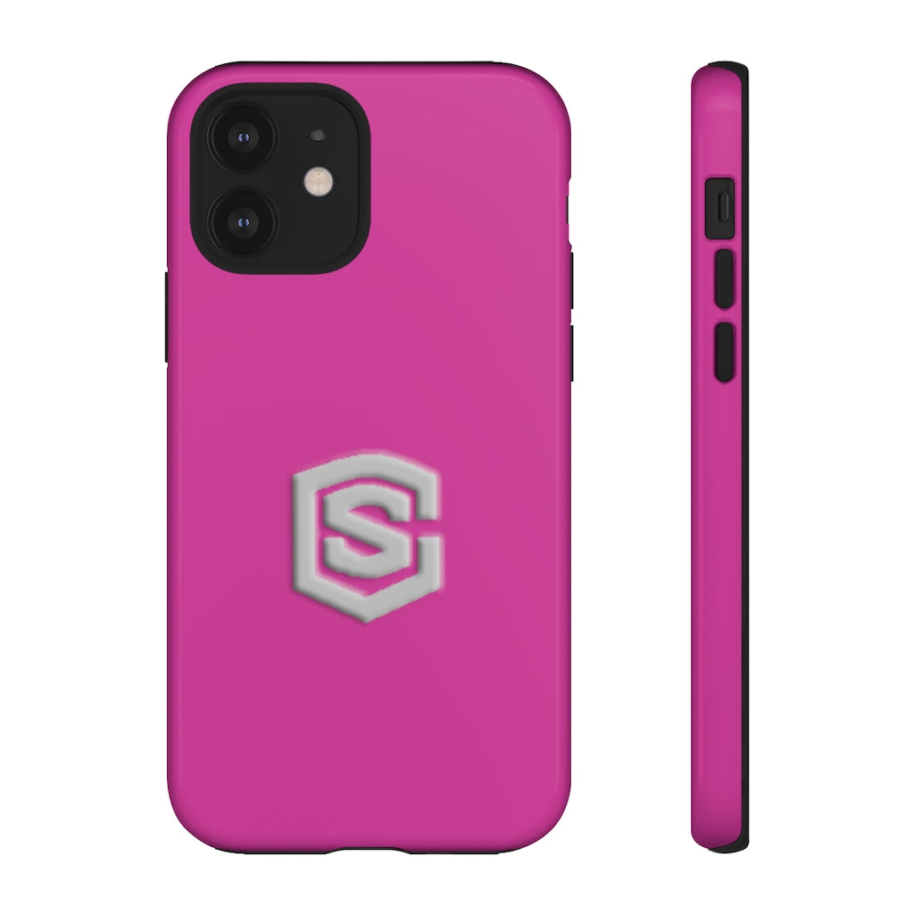 Pink Tough Cases Silver Logo