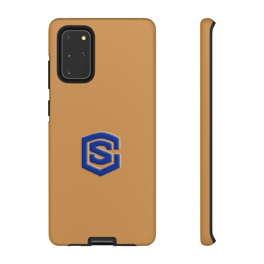 Brown Tough Cases Blue Logo