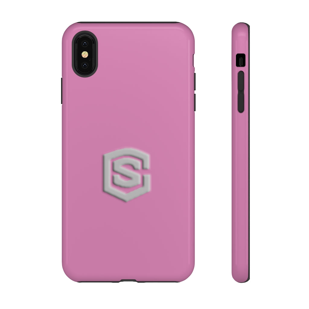 Pink Tough Cases Silver Logo