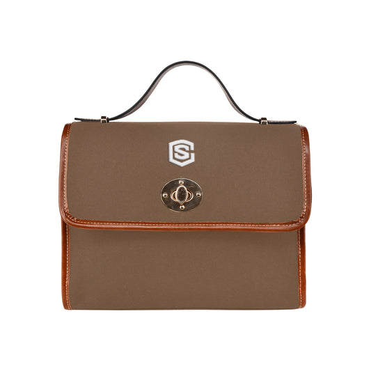 DARK ORANGE WATERPROOF CANVAS BAG white logo Waterproof Canvas Bag/All Over Print (Model 1641)