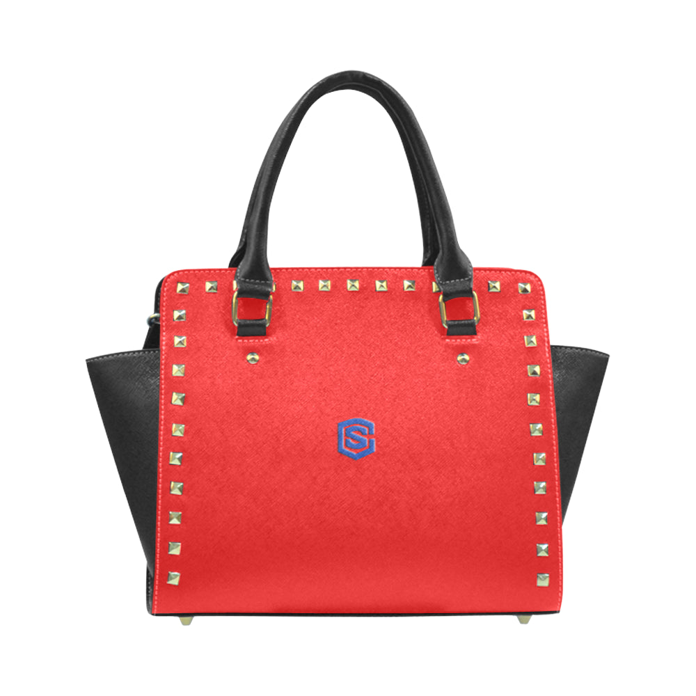 RED RIVET SHOULDER HANDBAG blue logo Rivet Shoulder Handbag (Model 1645)