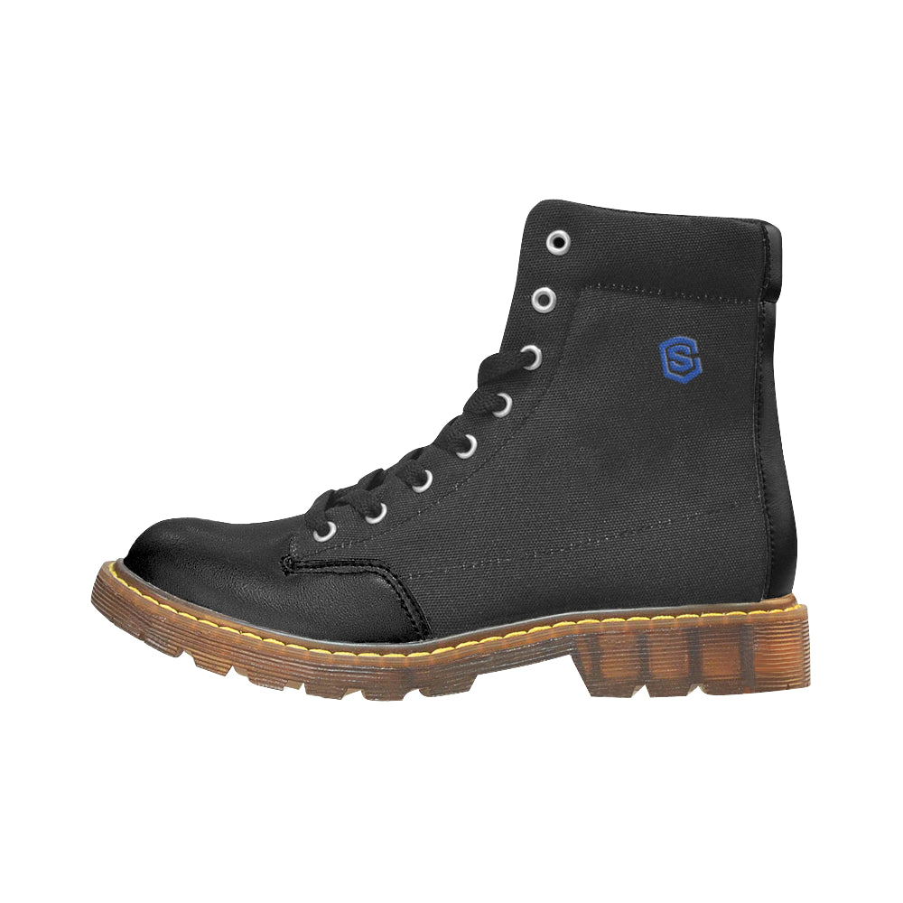 blue logo Apache Round Toe Men's Winter Boots (Model 1402)