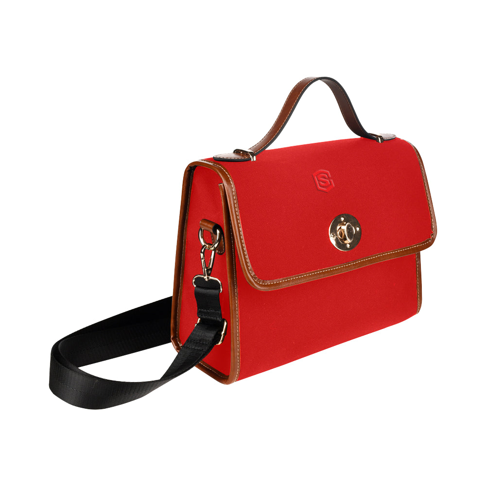RED WATERFROOF CANVAS BAG Red logo Waterproof Canvas Bag/All Over Print (Model 1641)