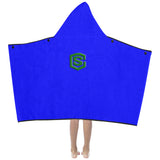 Blue Kids' Hooded Bath Towels with Green Logo Kids' Hooded Bath Towels